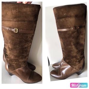 VTG Gucci Chocolate Brown Suede Leather Knee Boots